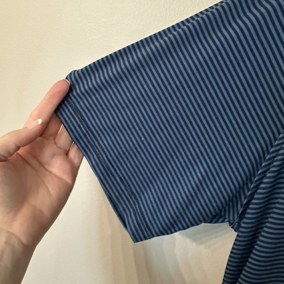 Heritage Report Collection Men’s Slim Fit Navy Blue Striped Polo Sz XL GUC - Picture 4 of 6